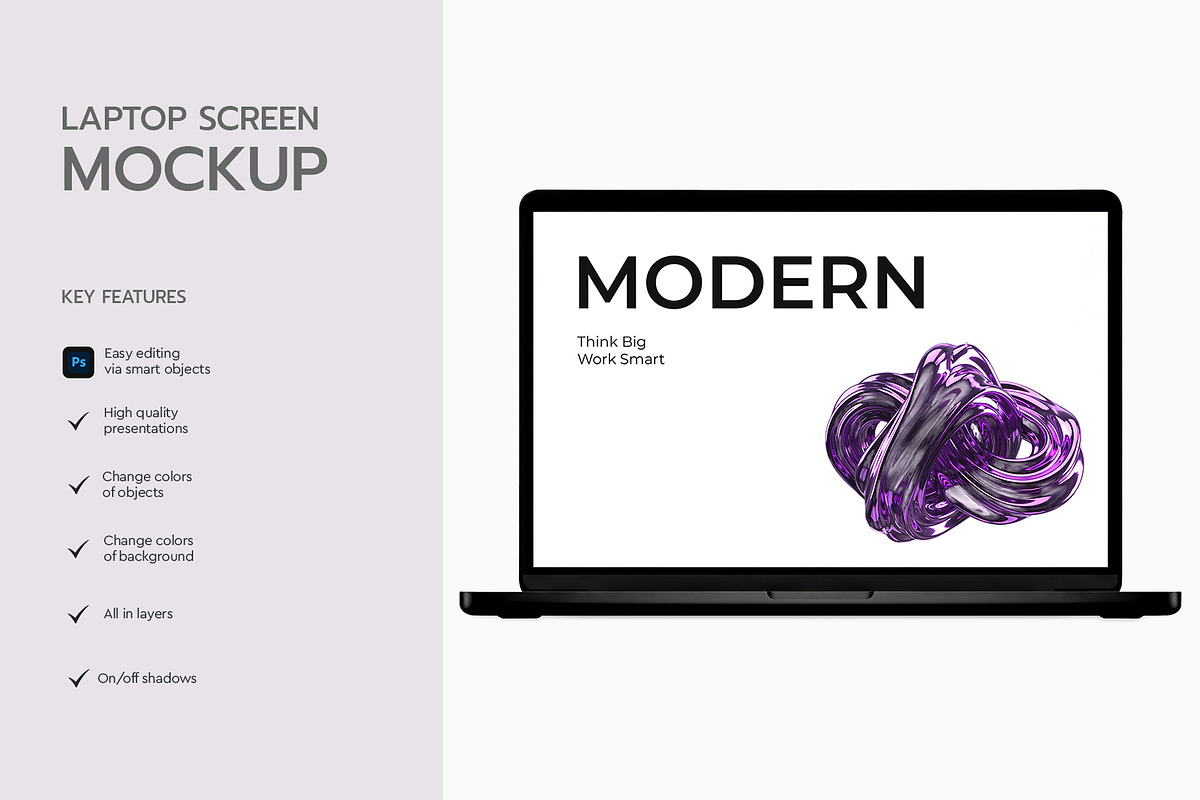 Laptop Screen Mockup PSD Template, a Mac Mockup by graphypix (Photo 2 of 4)