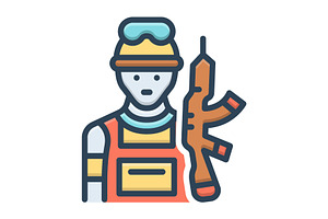 Soldier fighter color icon, a Duotone Icon by Creative priyanka