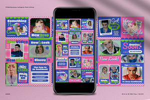 Pink Fashion Instagram Pack, a Social Media Template by graphicook