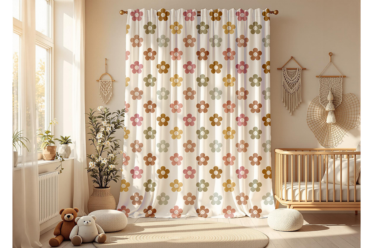 Smiley Autumn Blossoms Pattern, a Pattern Graphic by OwlAndFern (Photo 2 of 14)