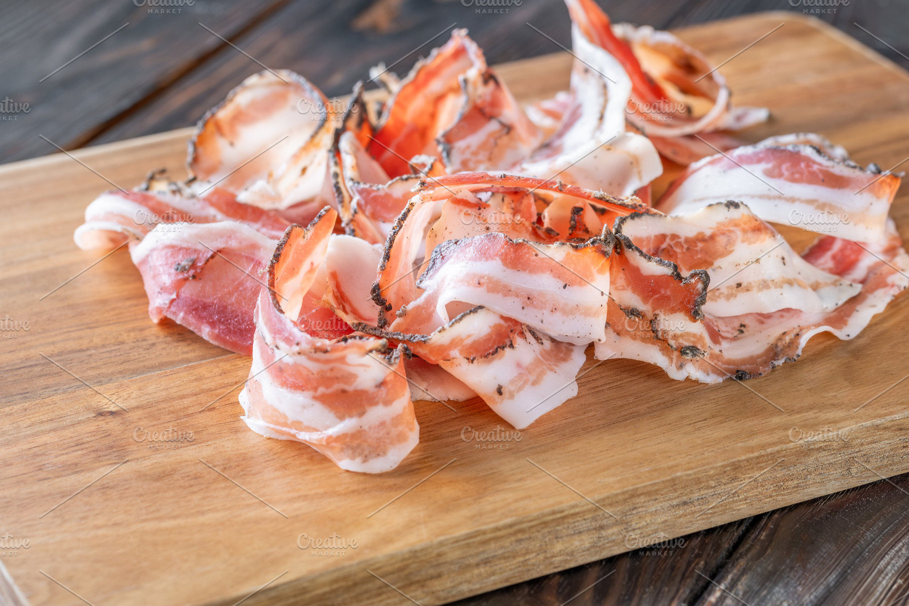 Thin pancetta slices, a Food & Drink Photo by Alexander Prokopenko
