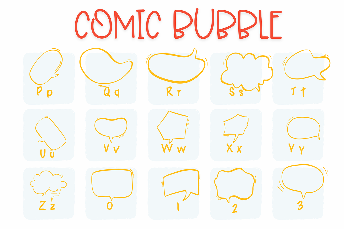 Comic Bubble |Symbols Fonts, a Symbol Font by Sirinart (Photo 3 of 7)