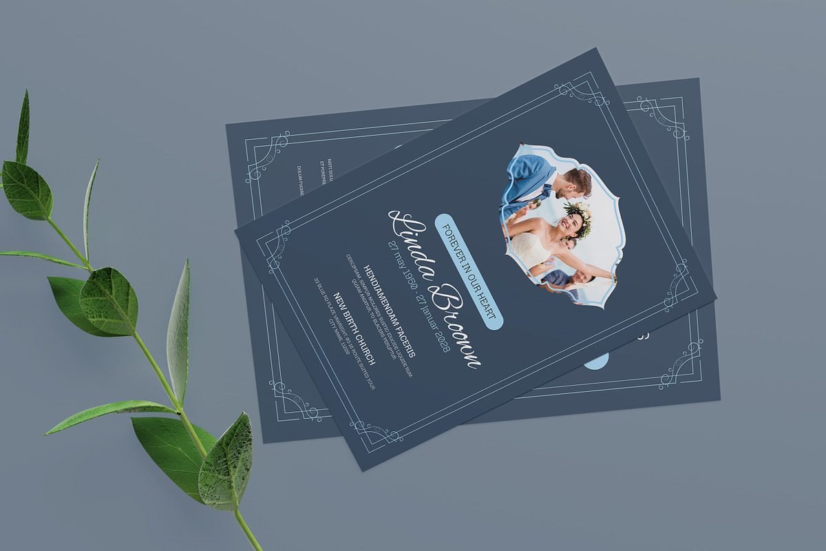 Funeral Program Template, an Invitation Template by Creatiya Type (Photo 3 of 6)