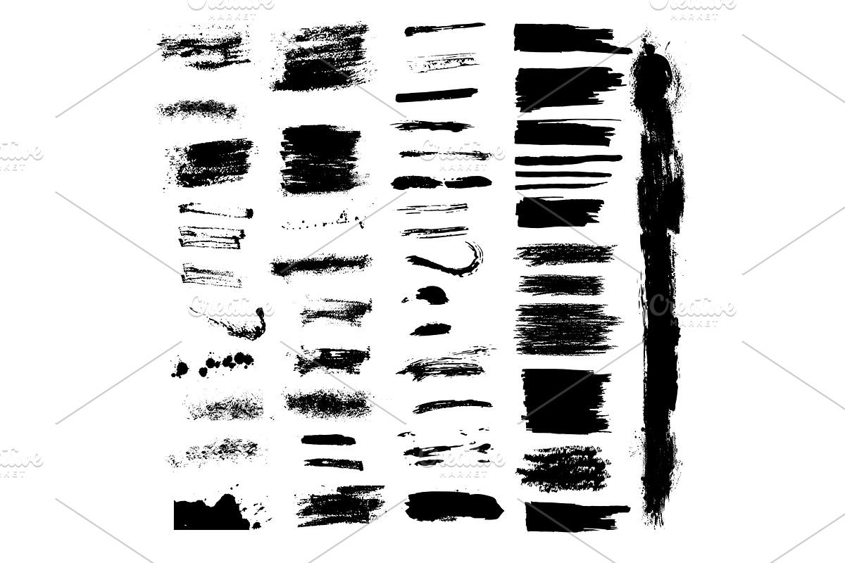 Collection of paint brush stroke, an Illustration by Nenahliadava Design