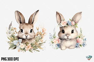 Boho Baby Bunny Flowers