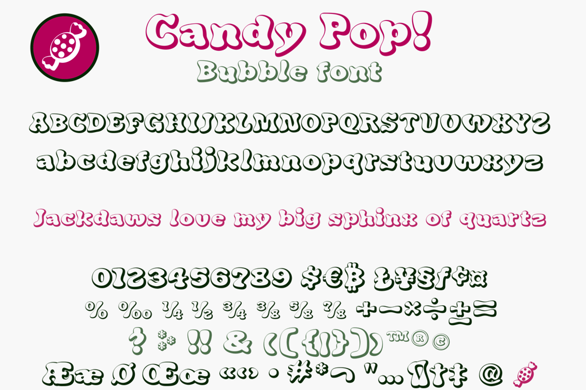 Candy Pop! bubble font preview 6