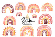 Watercolor red rainbow clipart, an Illustration by Natalya_Mona_Art (Thumbnail 1 of 6)