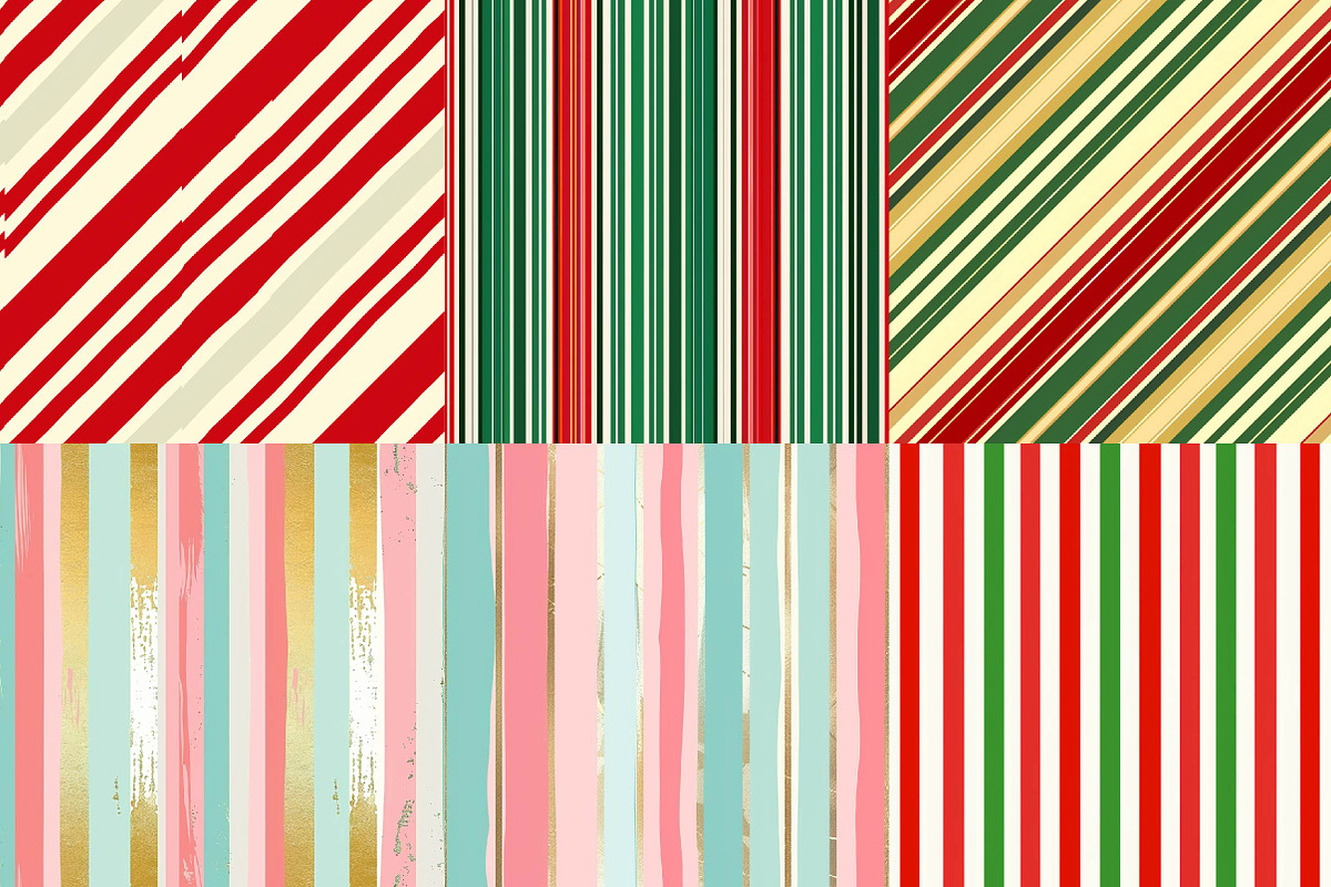 Striped Digital Paper for the Holida, a Texture Illustration by DreamPrint404 (Photo 3 of 3)