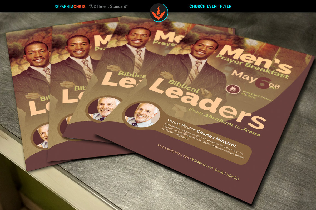 Men’s Prayer Breakfast Church Flyer, a Flyer Template by SeraphimChris (Photo 3 of 4)