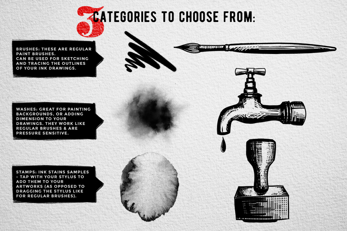 Procreate Ink brushes , set of 36 preview 3