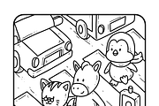 Fuzzy Town Coloring Book Printable, an Animal Illustration by Image for Sale (Thumbnail 2 of 2)