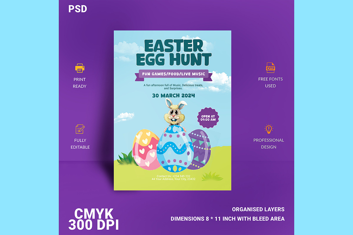 Easter egg hunt flyer template, a Flyer Template by kamalrawat_gd (Photo 2 of 2)