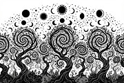50 Mystical Galaxy Forest Silhouette, a Technology Illustration by Amazin_art (Thumbnail 2 of 26)