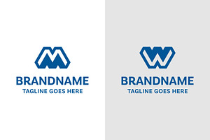 Letters MM or WW Monogram Logo, a Branding & Logo Template by Pray Art Design Studio
