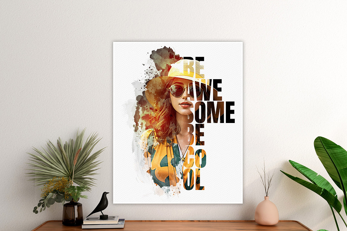 Typography portrait effect template, an Action Add-On by Photoshop Action (Photo 3 of 16)