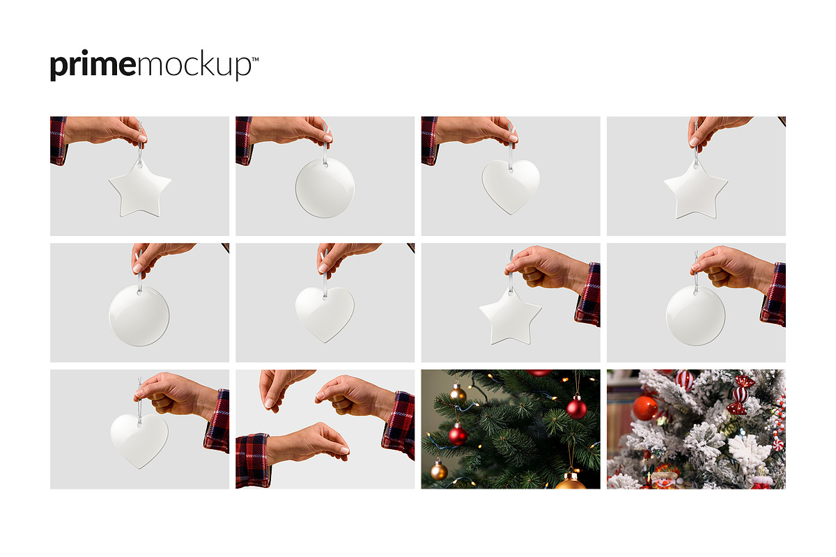 Christmas Ceramic Ornament Mockup, a Product Mockup by PrimeMockup (Photo 10 of 11)
