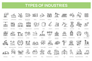 Types of Industries outline icons, an Outline Icon by Tettygreen (Thumbnail 1 of 2)