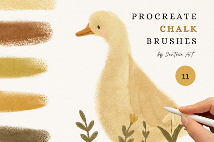 Procreate Chalk Brush Set, a Brush Add-On by Jenteva Art