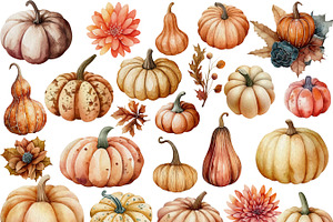 Oh My Gourd Fall Pumpkin Clipart Set