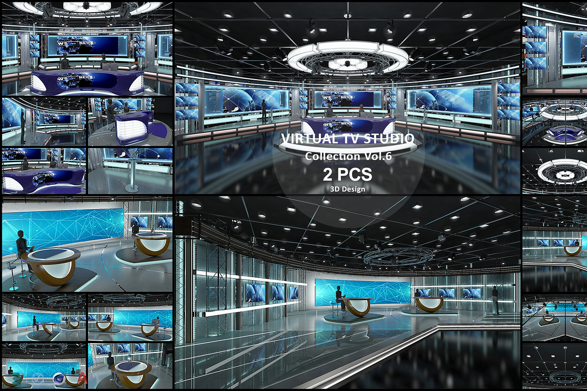 TV Studio Collection Vol 6 - 2 PCS, an Architecture 3D Model by akerStudio (Photo 1 of 98)