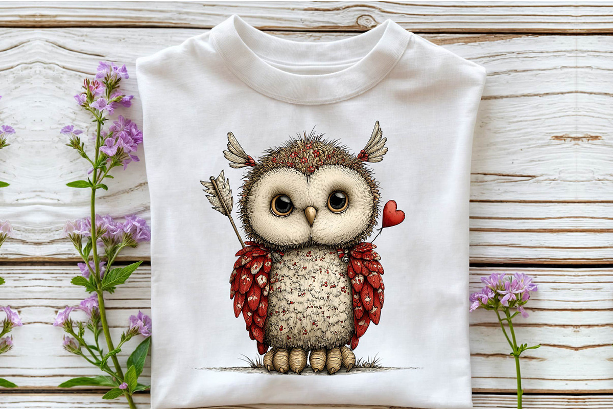 Whimsical Valentine Day Owl Clipart, an Illustration by Sublimation Artist (Photo 6 of 6)