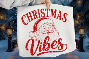 Vintage Santa Christmas Vibes PNG, a Seasonal Illustration by Canvas Craft