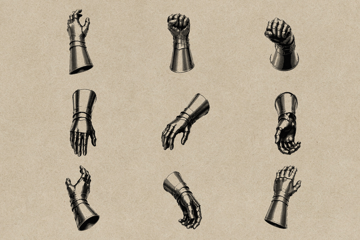 Medieval Gauntlet Vintage Engraving, an Object Graphic by Kaizla03 (Photo 3 of 4)