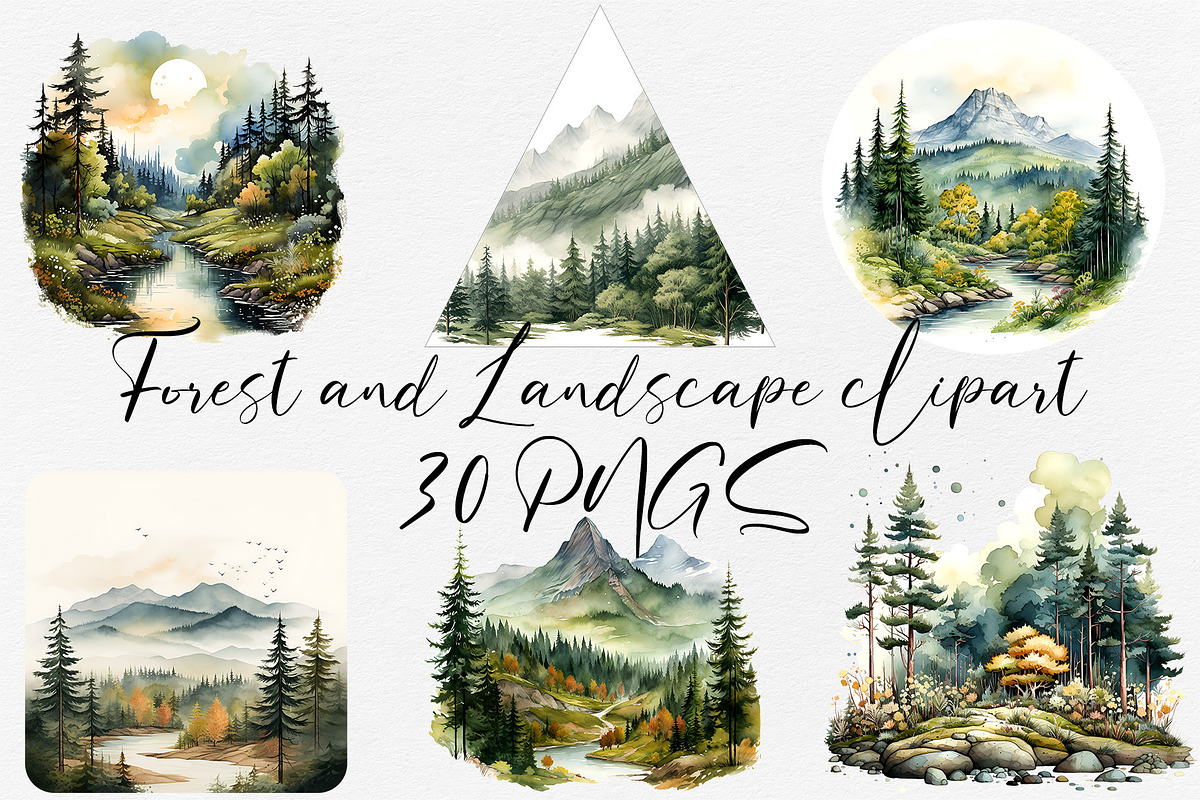 Forest & Landscape clipart, an Object Graphic by clipartconnection (Photo 1 of 2)