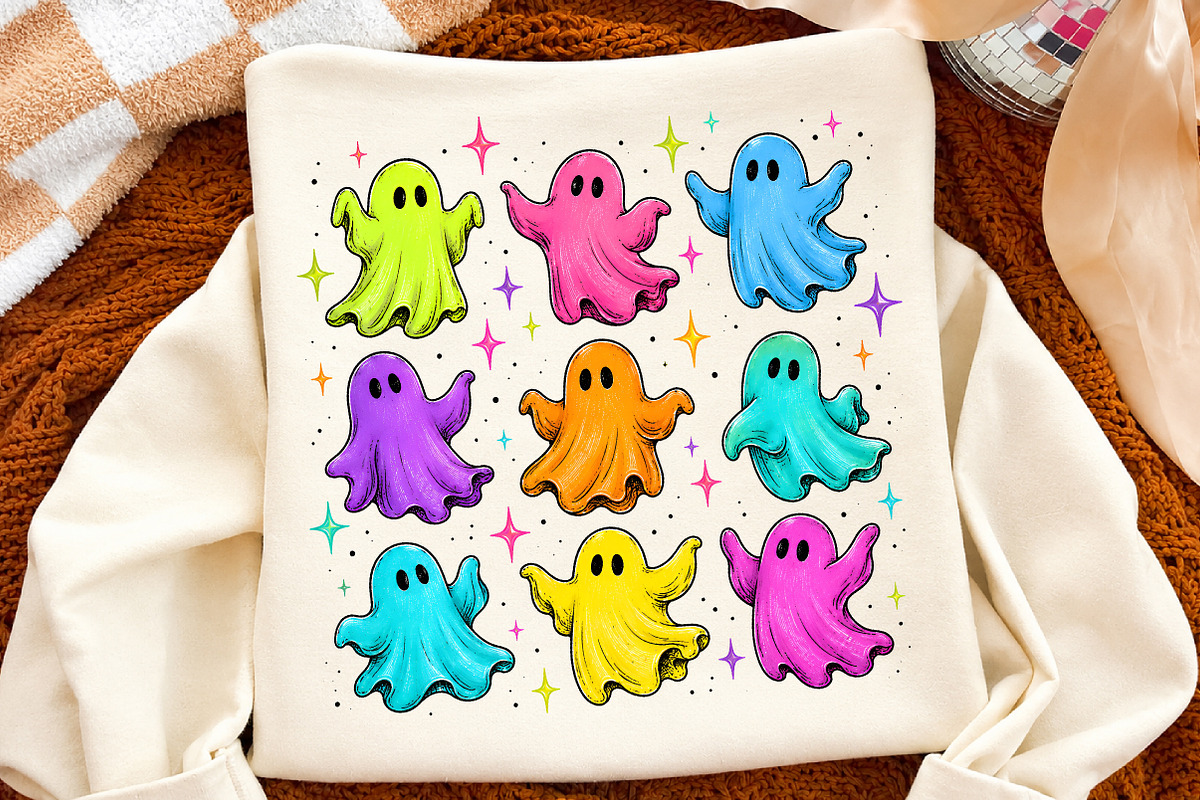 Halloween Ghost Pattern PNG Retro, an Object Illustration by Libby Wishes (Photo 3 of 3)