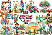 Spring Farmer Clipart, an Illustration by DreamCafeArt (Thumbnail 1 of 3)