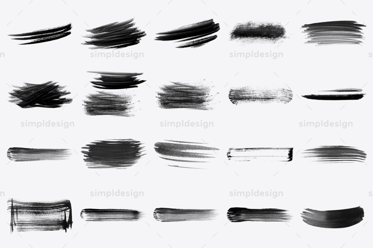 37 Brush Strokes Photoshop Brushes, a Brush Add-On by SimplDesign (Photo 2 of 3)