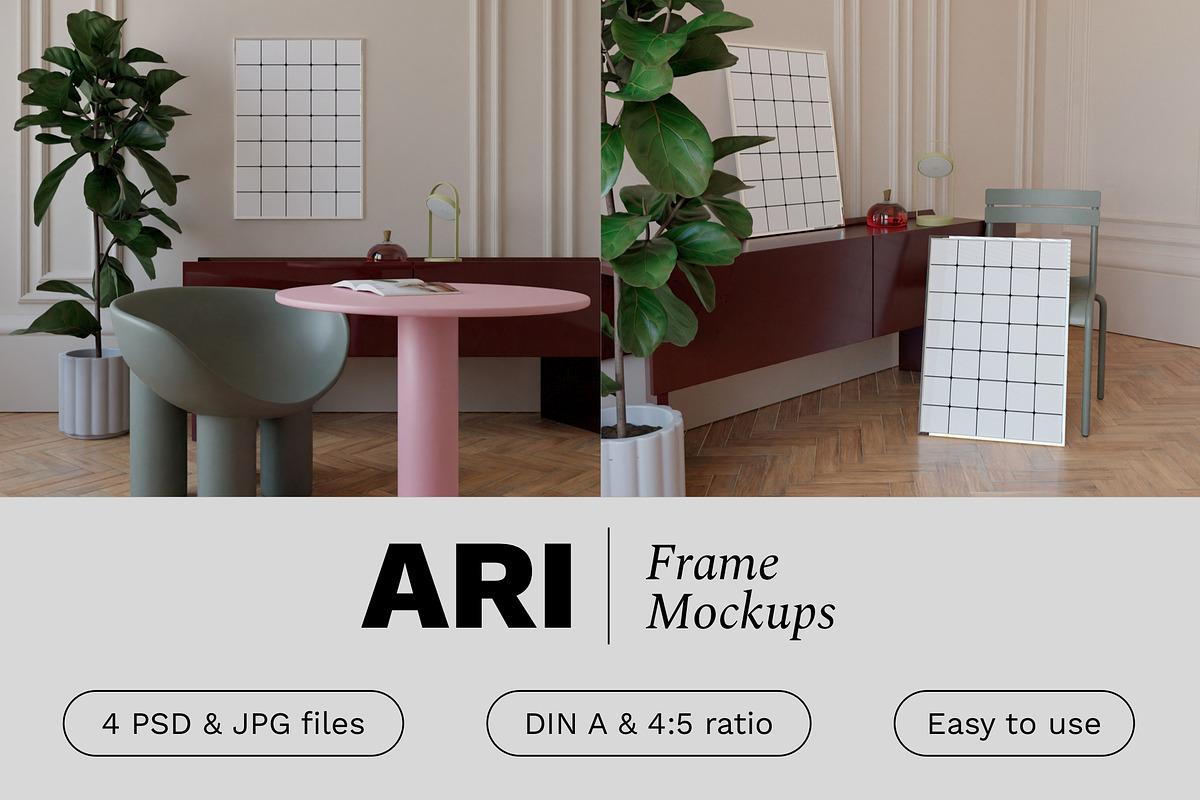 Mockup Set. Silver Frame Mockups ARI, a Household Mockup by Bonumo (Photo 1 of 10)