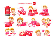 Cupid Mail Service Watercolor, a Seasonal Illustration by CreativeValuation (Thumbnail 3 of 12)