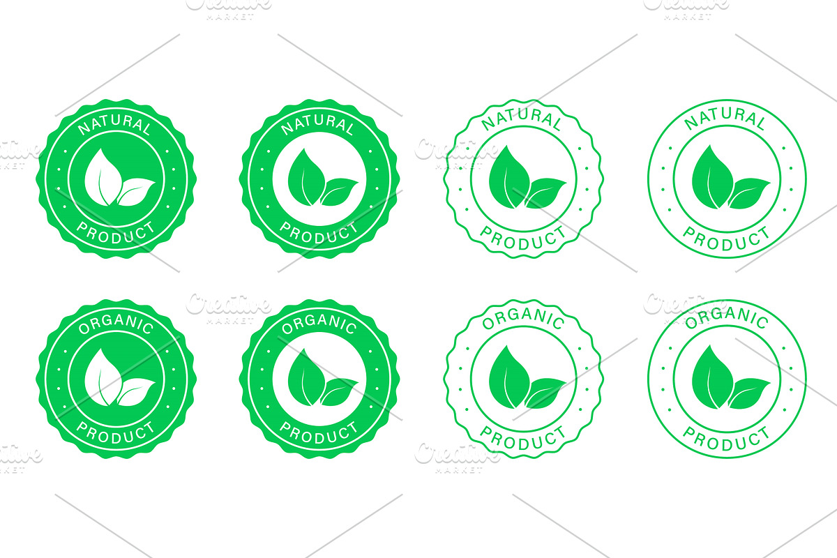Gmo Free Emblems Set, an Object Illustration by Vector Creator