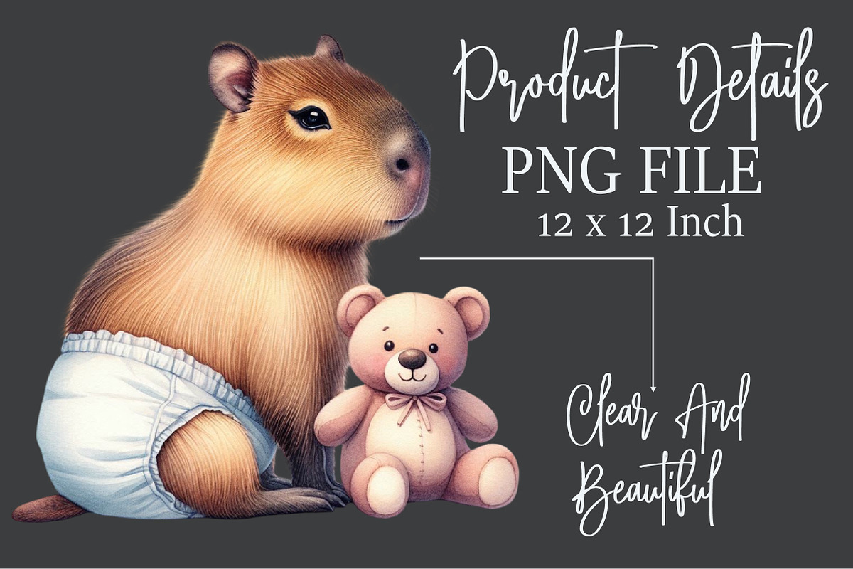 Cute Capybara Nursery Clipart, an Illustration by Rose Art (Photo 5 of 5)