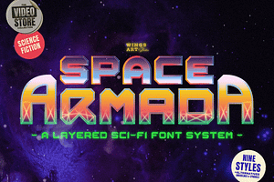 Space Armada - A Retro Future Font, a Font by Wingsart Studio