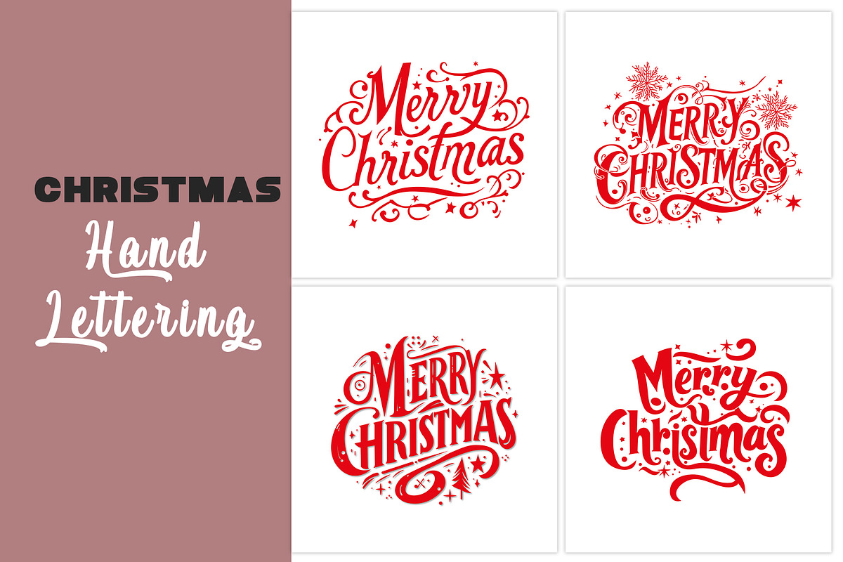 Merry Christmas hand lettering, an Illustration by Triple M Graphics (Photo 1 of 5)