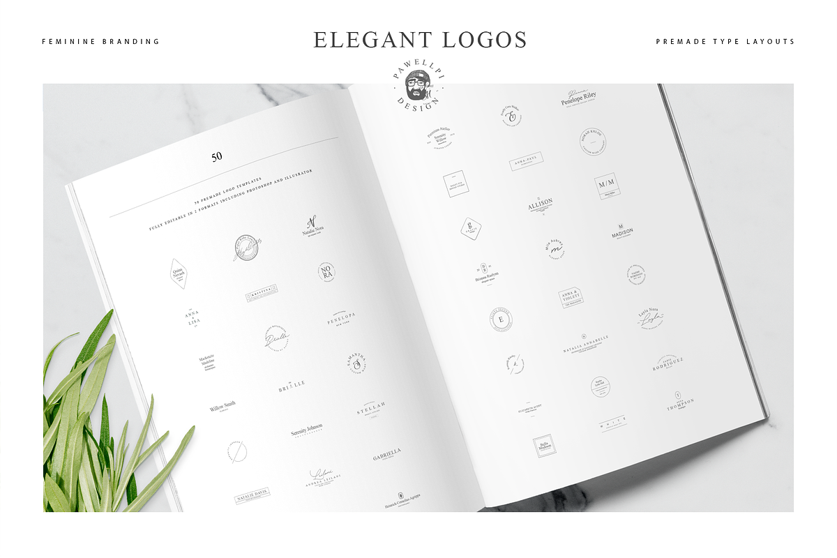 50 Elegant Premade Logo Templates, a Branding & Logo Template by pawellpi (Photo 19 of 26)