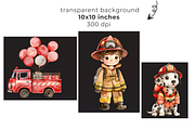 Firefighter Clipart, Transparent PNG, an Object Graphic by EllyandLima (Thumbnail 3 of 10)