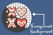 XOXO Valentine Day Heart Faux PNG, an Illustration by Canvas Craft (Thumbnail 2 of 7)