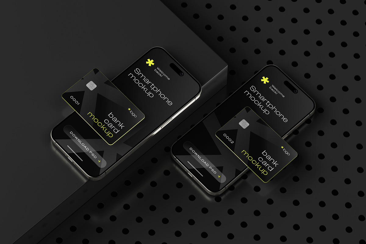 Bank Card with iPhone Mockup Set, an iPhone Mockup by mockupatelier (Photo 9 of 9)
