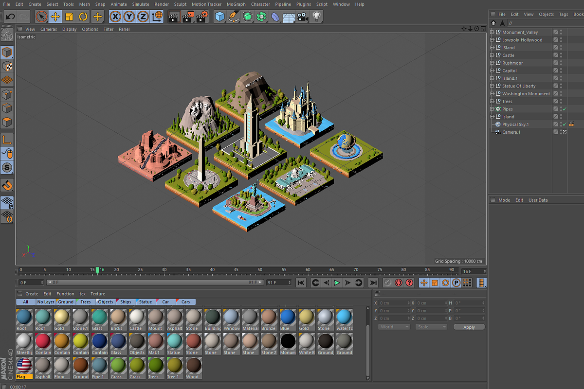 Cartoon Low Poly USA Landmarks Pack, an Architecture 3D Model by Anton Moek (Photo 14 of 15)