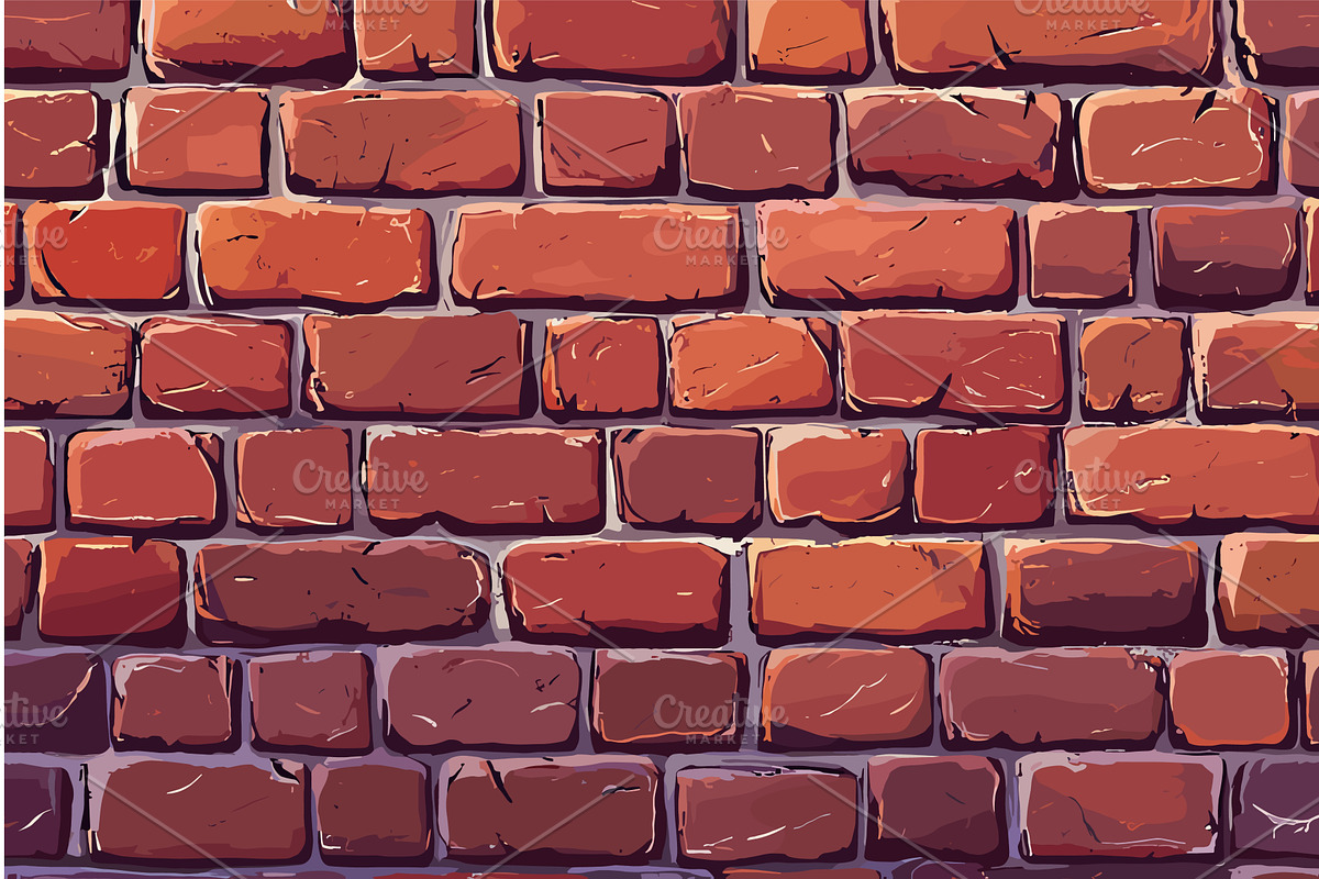 Red old aged vintage brick texture, a Texture Illustration by Valerie Bodnar