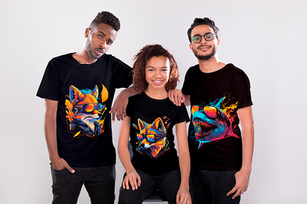 Neon Animal Mascot T-Shirt Design