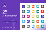 25 AI in Education Filled Round, an Icon by IconBunny (Thumbnail 1 of 2)