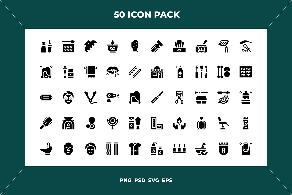 Beauty salon icons, an Outline Icon by Wencory (Photo 1 of 2)