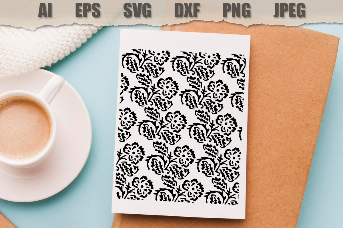 Stencil Floral Pattern, an Object Graphic by MARYCRAFTIRIA (Photo 3 of 3)