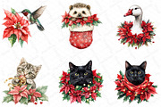 Christmas Animals and Poinsettia Bun, an Illustration by DreamPrint404 (Thumbnail 5 of 5)