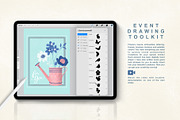 Procreate Event Drawing Toolkit, a Brush Add-On by Rosangela Curti (Thumbnail 2 of 17)