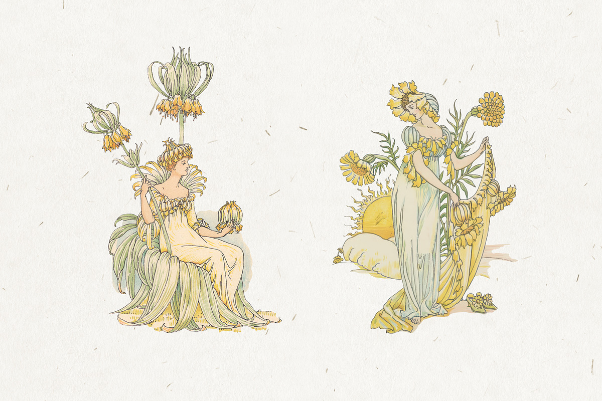 Vintage Floral Women in Art Nouveau, a Person Illustration by Patterns for Dessert (Photo 4 of 9)